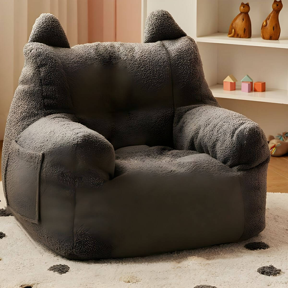 Kids Club Sofa in Soft Upholstered Faux Fur with Animal Theme