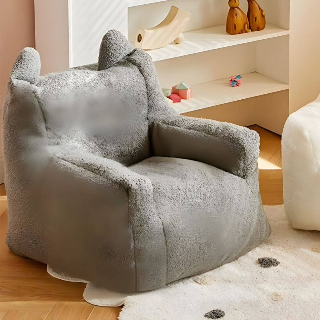 Kids Club Sofa in Soft Upholstered Faux Fur with Animal Theme