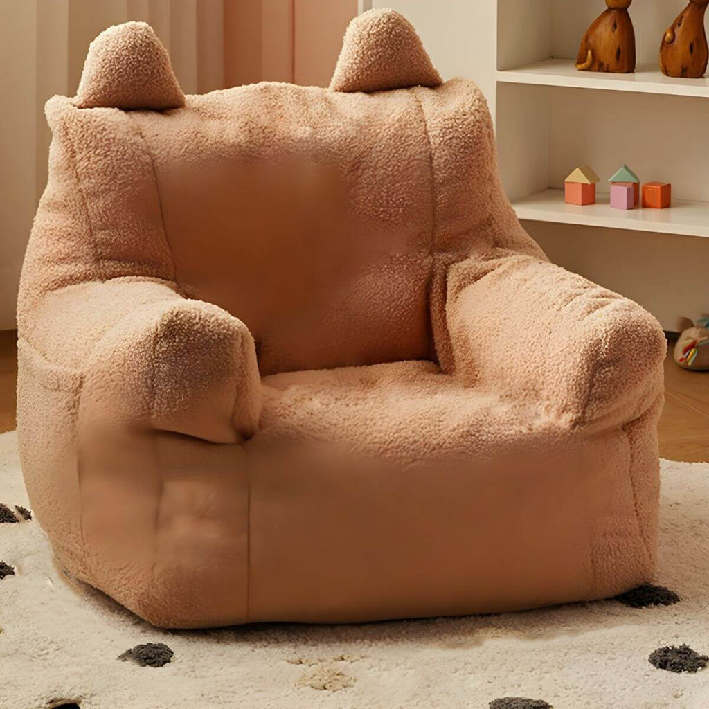 Kids Club Sofa in Soft Upholstered Faux Fur with Animal Theme