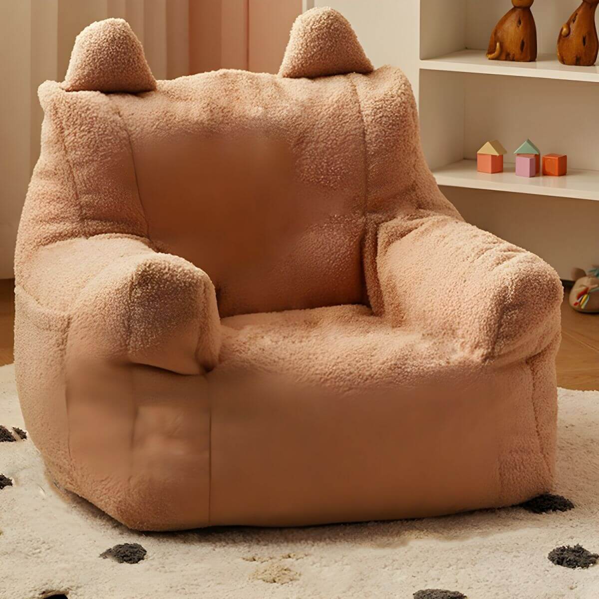 Kids Club Sofa in Soft Upholstered Faux Fur with Animal Theme