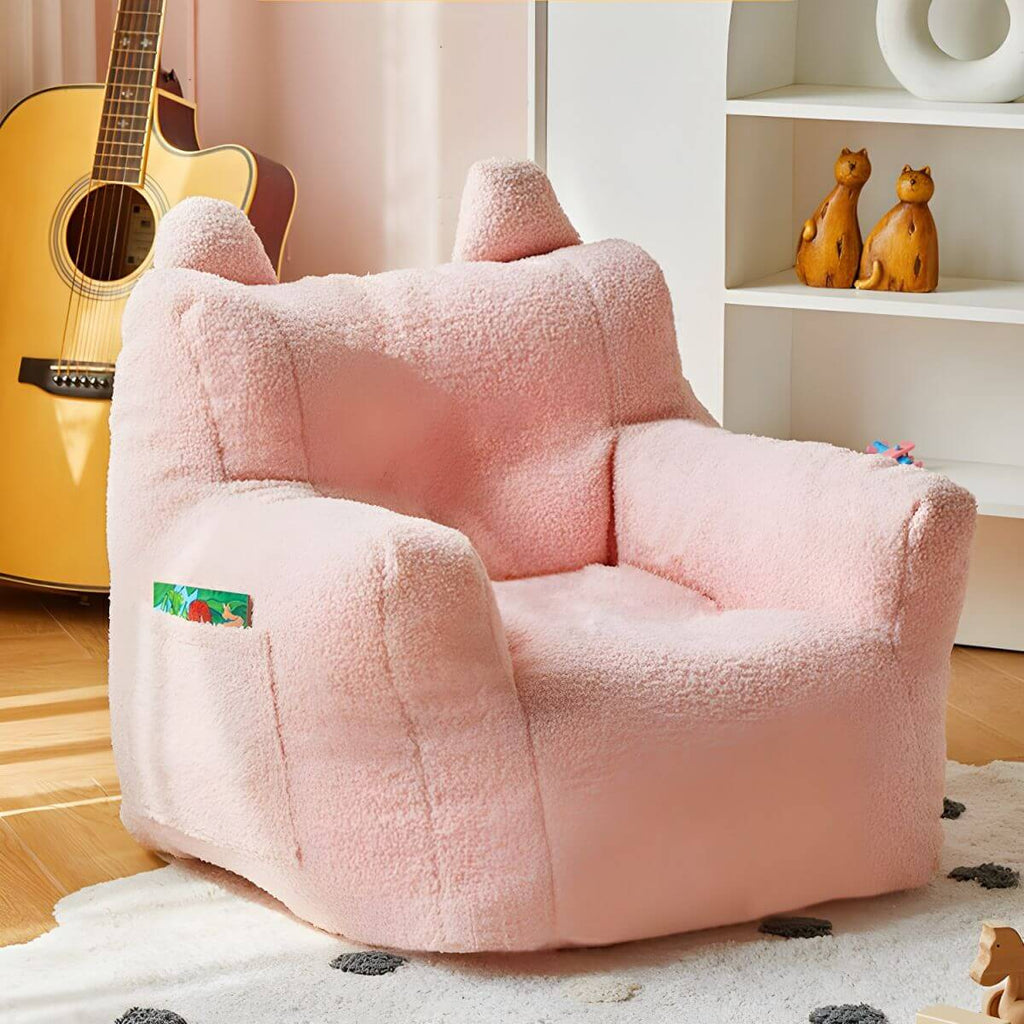 Kids Club Sofa in Soft Upholstered Faux Fur with Animal Theme Main Product Image