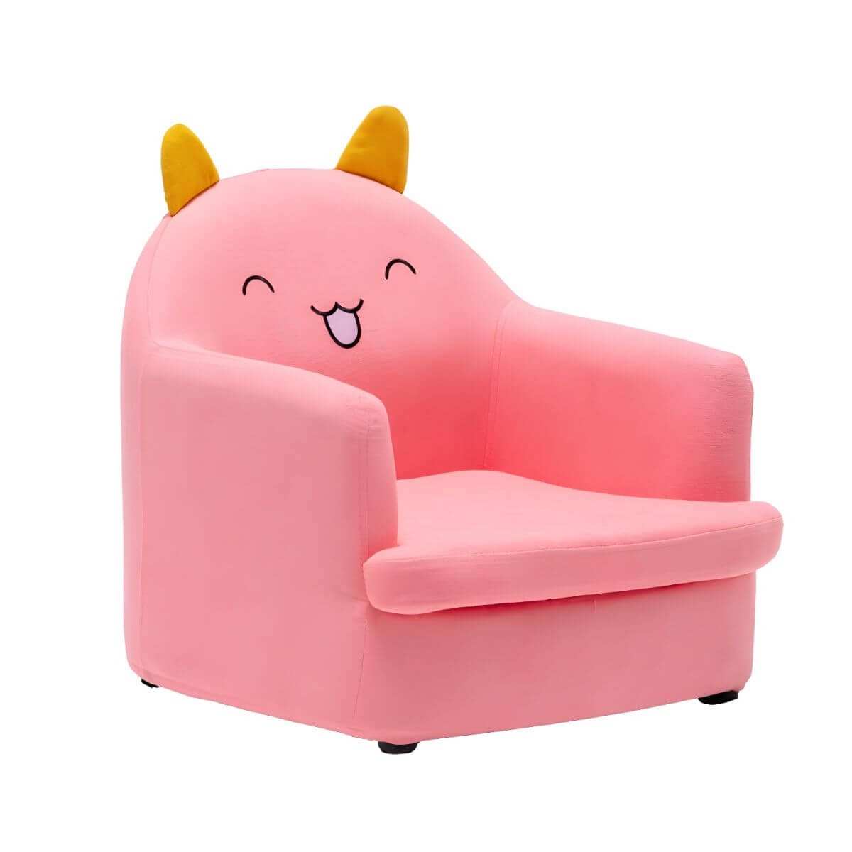 Kids' Cotton Upholstered Animal Club Chair – Low-Profile Playroom Seating