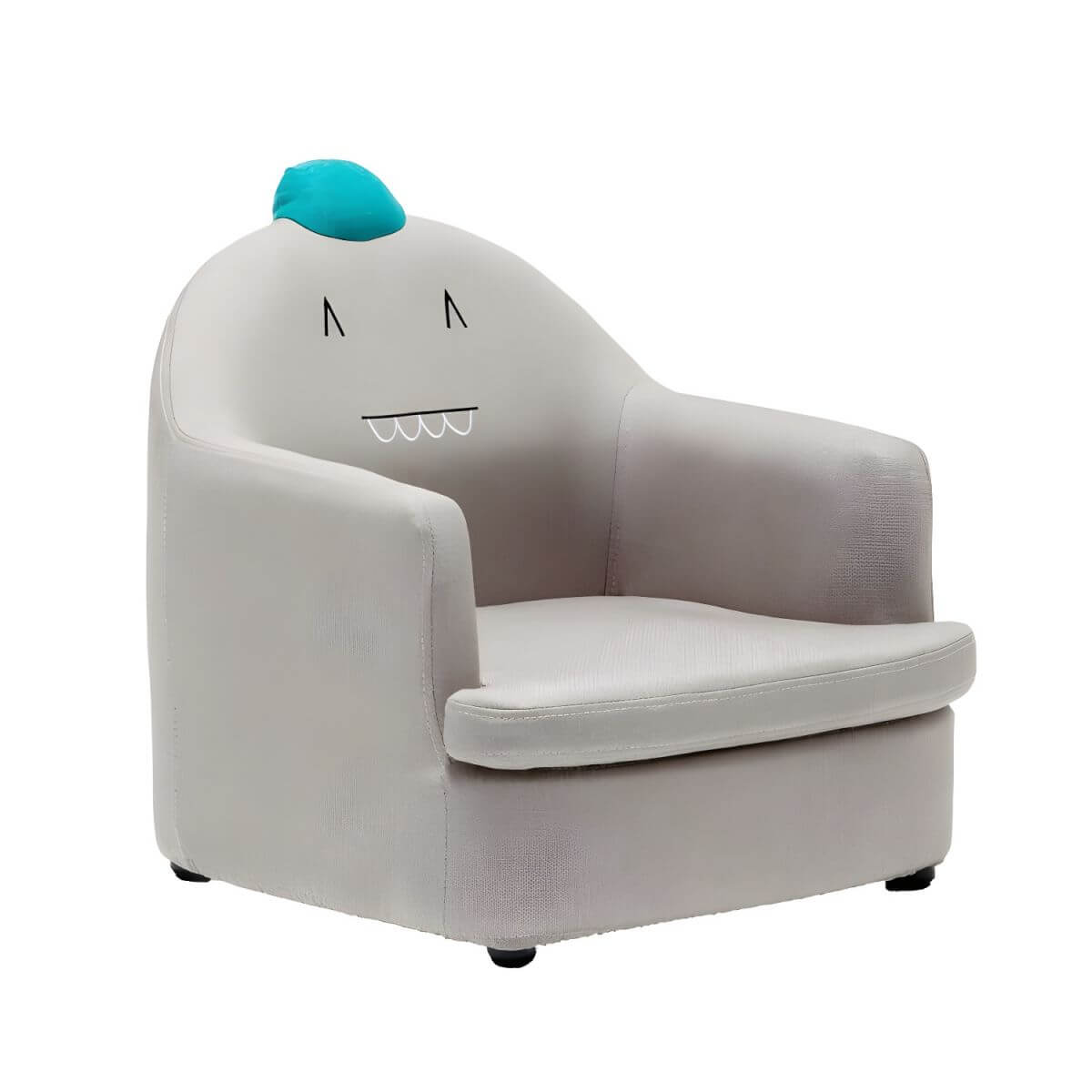 Kids' Cotton Upholstered Animal Club Chair – Low-Profile Playroom Seating