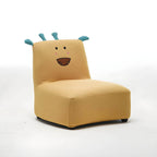 Kids' Cotton Upholstered Animal Club Chair – Low-Profile Playroom Seating