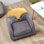 Kids' Cotton Upholstered Animal Club Chair – Low-Profile Playroom Seating