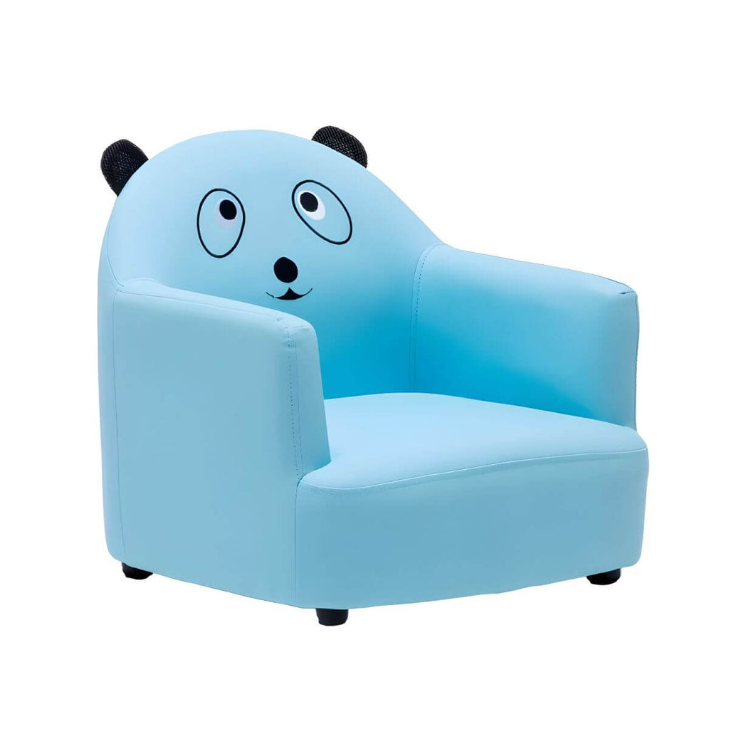 Kids' Cotton Upholstered Animal Club Chair – Low-Profile Playroom Seating