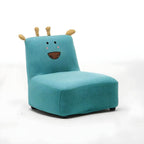 Kids' Cotton Upholstered Animal Club Chair – Low-Profile Playroom Seating