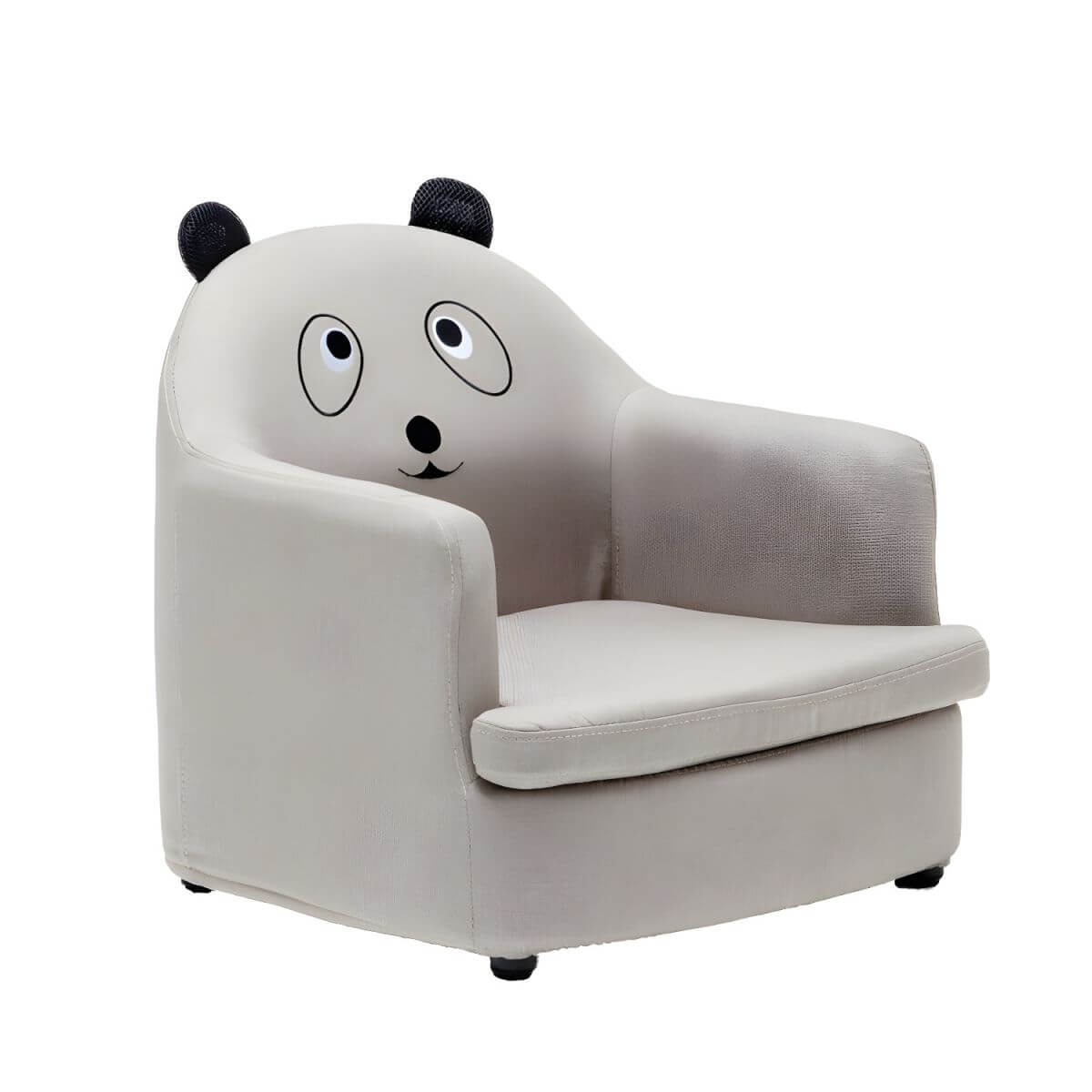 Kids' Cotton Upholstered Animal Club Chair – Low-Profile Playroom Seating