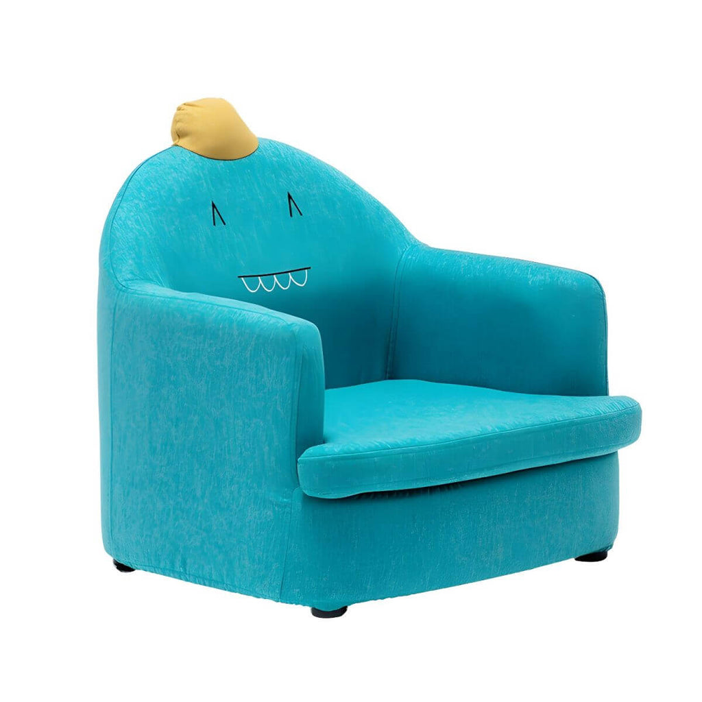 Kids' Cotton Upholstered Animal Club Chair – Low-Profile Playroom Seating