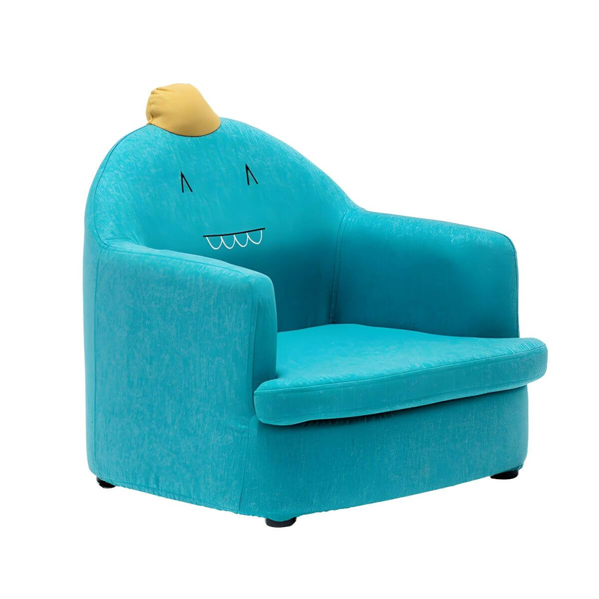 Kids' Cotton Upholstered Animal Club Chair – Low-Profile Playroom Seating