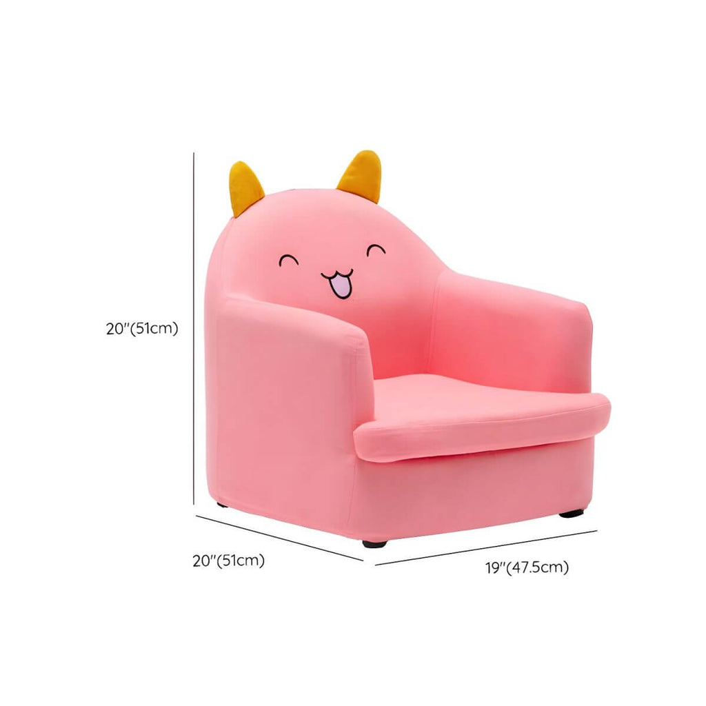 Kids' Cotton Upholstered Animal Club Chair – Low-Profile Playroom Seating Dimensions