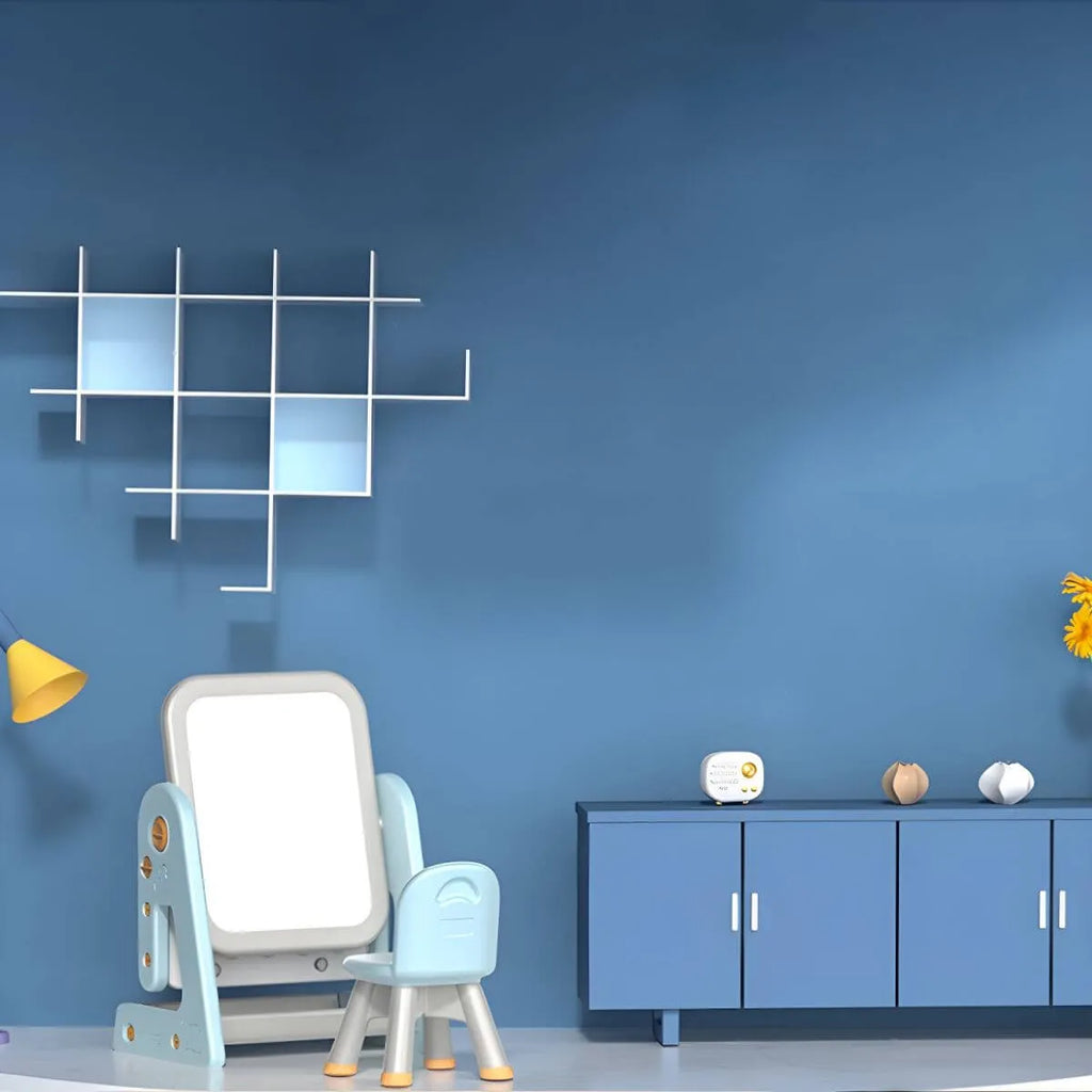 Kids' Foldable Writing Desk with Chair – Plastic, Waterproof & Storage