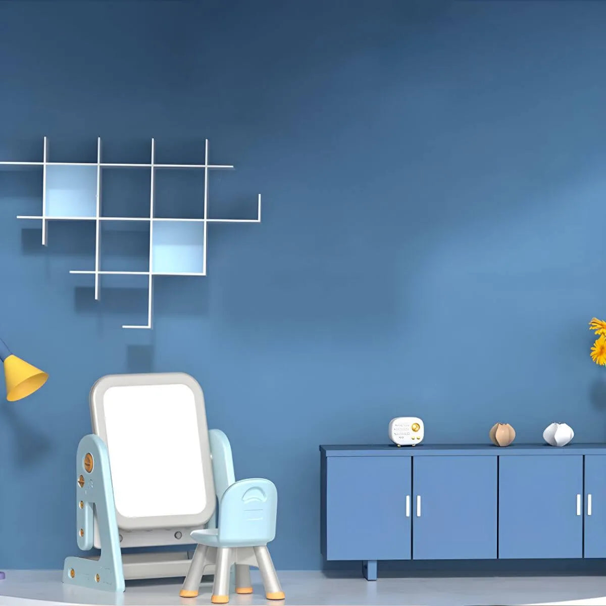 Kids' Foldable Writing Desk with Chair – Plastic, Waterproof & Storage