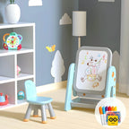 Kids' Foldable Writing Desk with Chair – Plastic, Waterproof & Storage