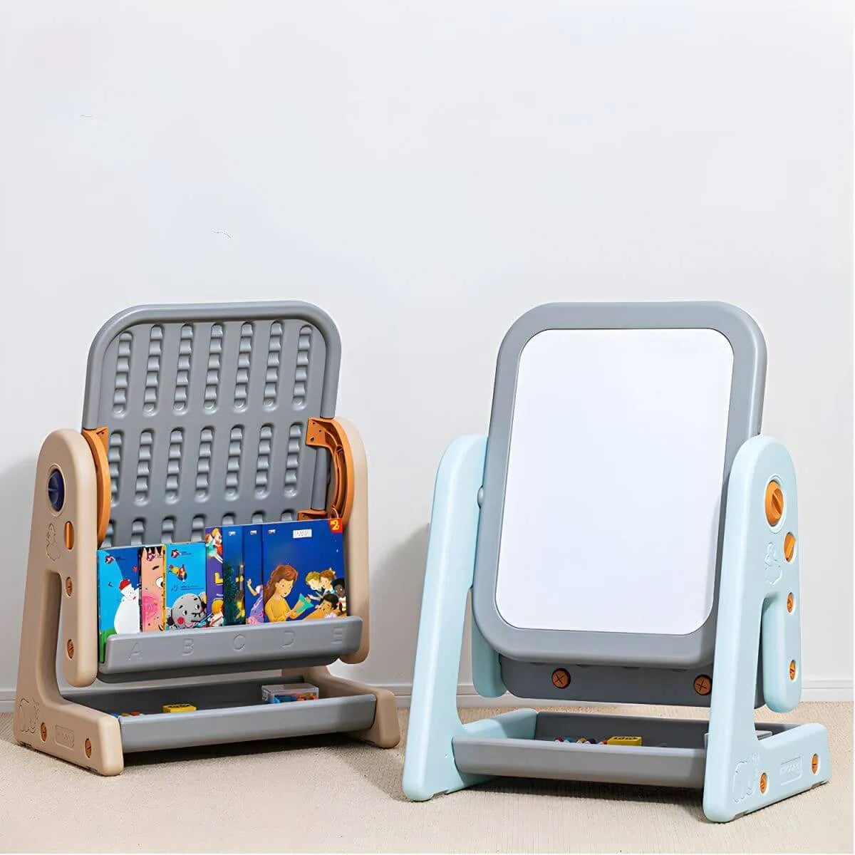 Kids' Foldable Writing Desk with Chair – Plastic, Waterproof & Storage