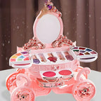 Kids Plastic Vanity Set with Doll, Mirror & Cosmetic Brushes