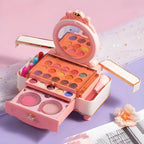 Kids Plastic Vanity Set with Doll, Mirror & Cosmetic Brushes