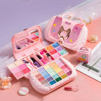 Kids Plastic Vanity Set with Doll, Mirror & Cosmetic Brushes