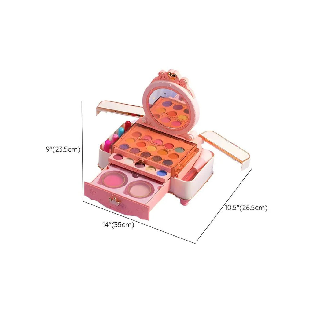 Kids Plastic Vanity Set with Doll, Mirror & Cosmetic Brushes Dimensions