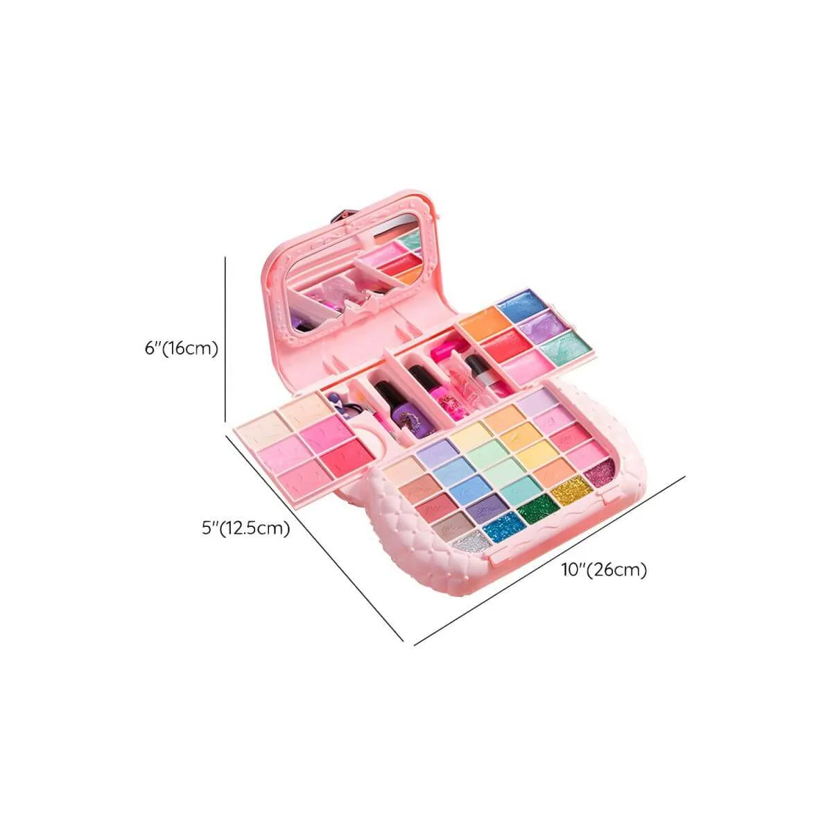 Kids Plastic Vanity Set with Doll, Mirror & Cosmetic Brushes Dimensions