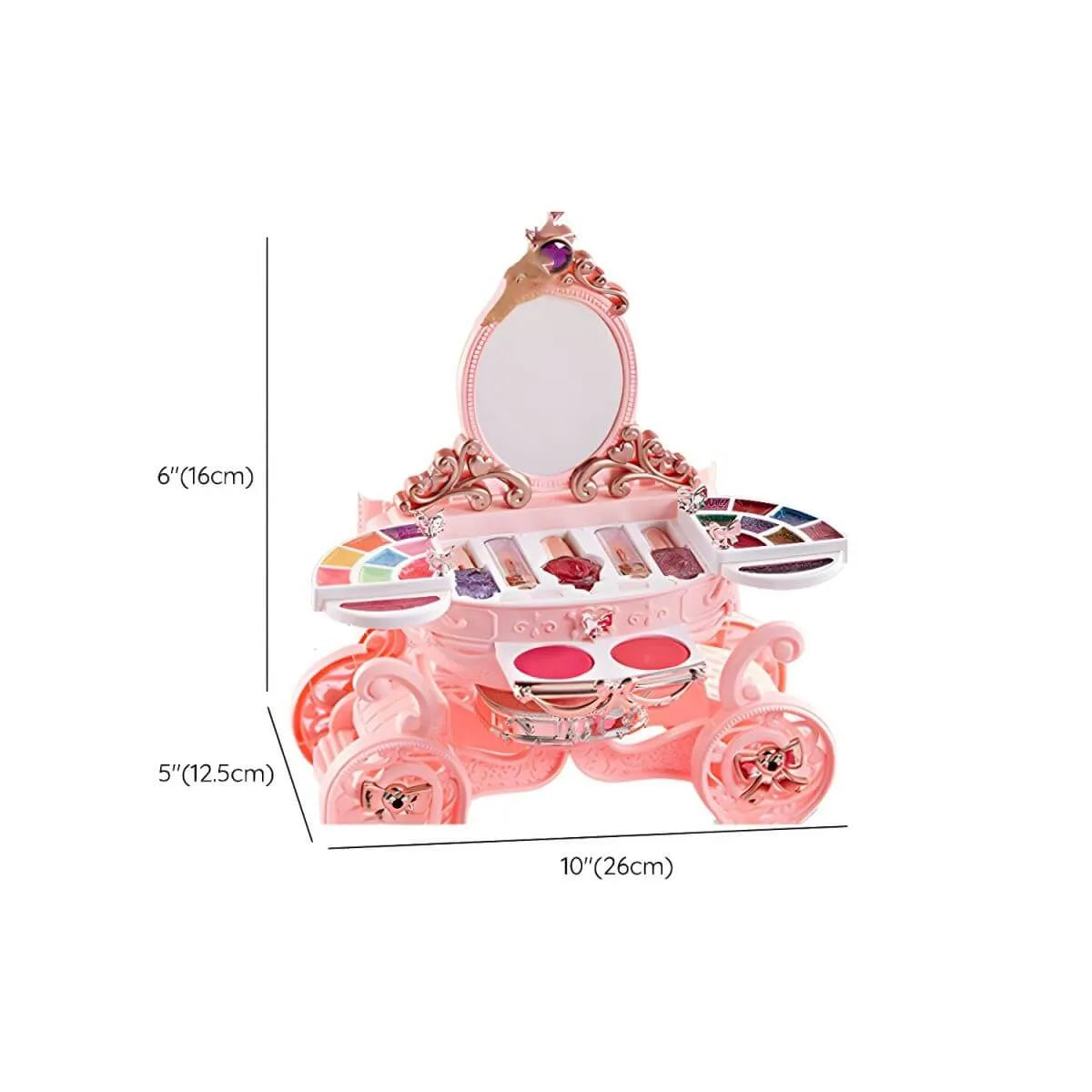 Kids Plastic Vanity Set with Doll, Mirror & Cosmetic Brushes Dimensions