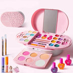 Kids Plastic Vanity Set with Mirror and Makeup Kit – Pink