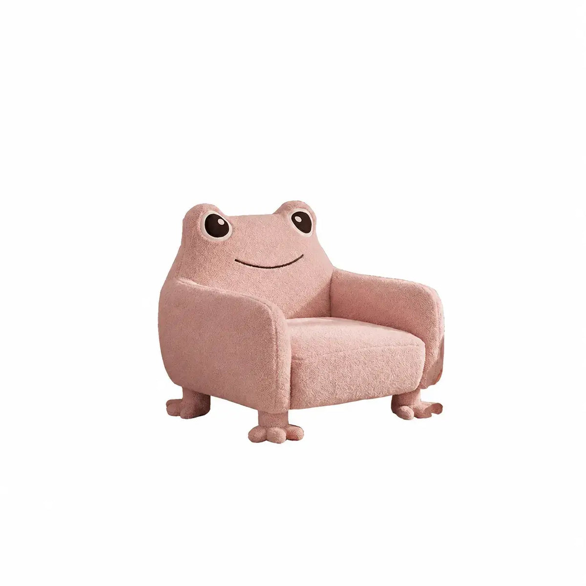 Kids Plush Frog Accent Chair with Rounded Arms and Cozy Reading Nook Style