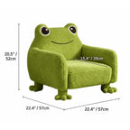 Kids Plush Frog Accent Chair with Rounded Arms and Cozy Reading Nook Style Dimensions