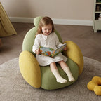 Kids Sculptural Boucle Reading Chair with Rounded Cocoon Form