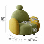 Kids Sculptural Boucle Reading Chair with Rounded Cocoon Form