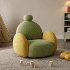 Kids Sculptural Boucle Reading Chair with Rounded Cocoon Form Main Product Image
