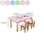 Kids' Solid Wood Writing Desk with Color-Block Top – Natural Base & Vibrant Finishes Dimensions
