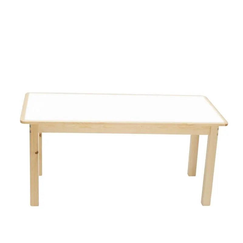 Kids' Solid Wood Writing Desk with Color-Block Top – Natural Base & Vibrant Finishes
