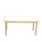 Kids' Solid Wood Writing Desk with Color-Block Top – Natural Base & Vibrant Finishes