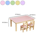 Kids' Solid Wood Writing Desk with Color-Block Top – Natural Base & Vibrant Finishes Dimensions