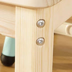 Kids' Solid Wood Writing Desk with Color-Block Top – Natural Base & Vibrant Finishes