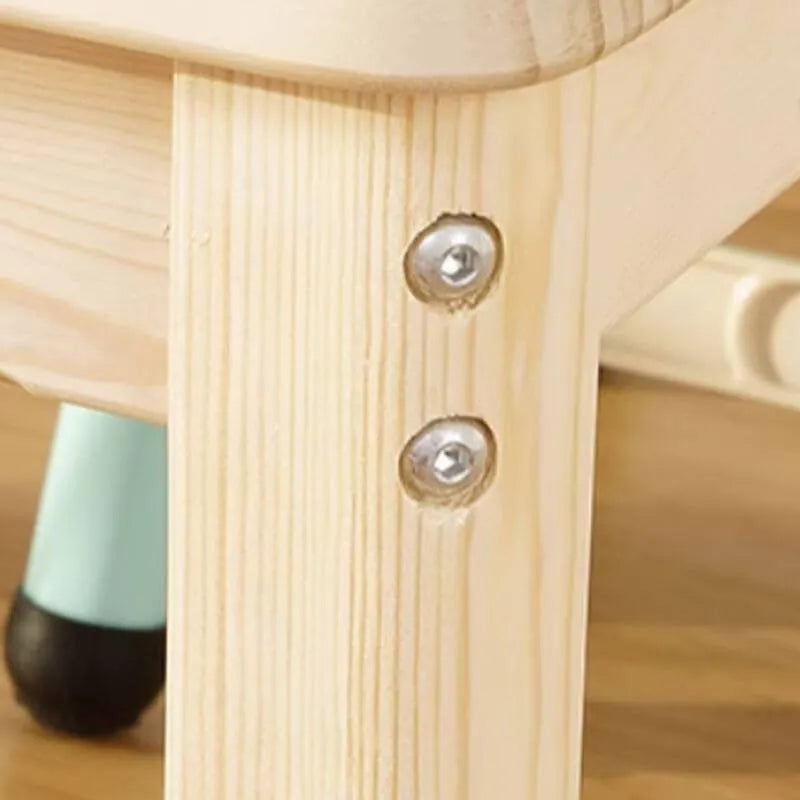 Kids' Solid Wood Writing Desk with Color-Block Top – Natural Base & Vibrant Finishes