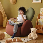 Kids Velvet Bunny Accent Sofa Chair with Rounded Arms for Reading Nooks