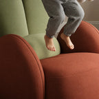 Kids Velvet Bunny Accent Sofa Chair with Rounded Arms for Reading Nooks