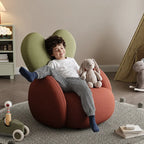 Kids Velvet Bunny Accent Sofa Chair with Rounded Arms for Reading Nooks