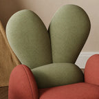 Kids Velvet Bunny Accent Sofa Chair with Rounded Arms for Reading Nooks