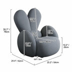 Kids Velvet Bunny Accent Sofa Chair with Rounded Arms for Reading Nooks Dimensions