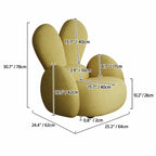 Kids Velvet Bunny Accent Sofa Chair with Rounded Arms for Reading Nooks Dimensions