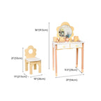 Kids Wood Makeup Vanity Set with Mirror and Toy Accessories Dimensions