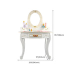 Kids Wood Makeup Vanity Set with Mirror and Toy Accessories Dimensions