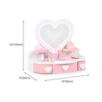 Kids Wood Makeup Vanity Set with Mirror and Toy Accessories Dimensions