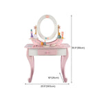 Kids Wood Makeup Vanity Set with Mirror and Toy Accessories Dimensions