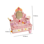 Kids Wood Makeup Vanity Set with Mirror and Toy Accessories Dimensions