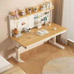 Kids Writing Desk with Adjustable Height, Wood Top & Integrated Storage