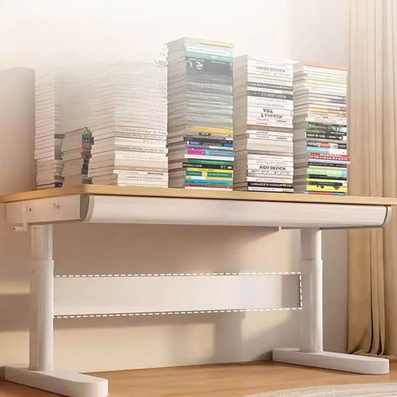 Kids Writing Desk with Adjustable Height, Wood Top & Integrated Storage